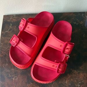 Coach Lainey Platform Sandal Red